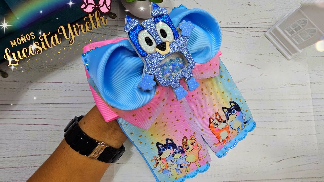 Moño coletero carla/tira de liston de 7.5cm 