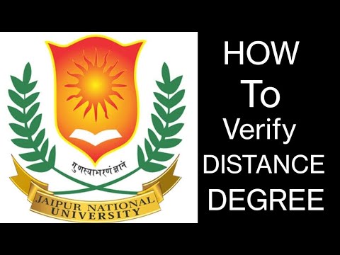 HOW to VERIFY YOUR DOCUMENTS/DEGREE/, MARKSHEETS from JAIPUR NATIONAL UNIVERSITY DISTANCE EDUCATION