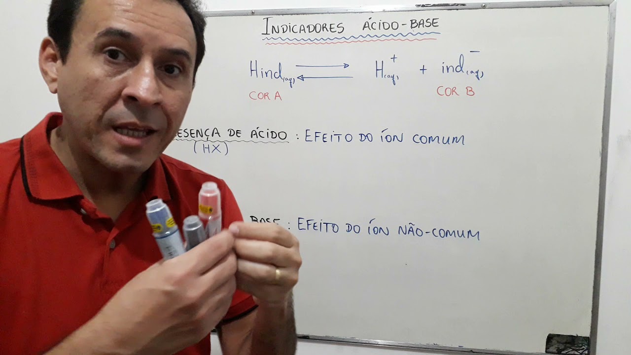 Aula 180: Equilíbrio Químico  - Parte 08 - Indicadores ácido-base, efeito do íon comum e  não-comum