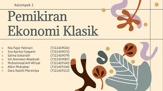 Kelompok 2 Pemikiran Ekonomi Klasik