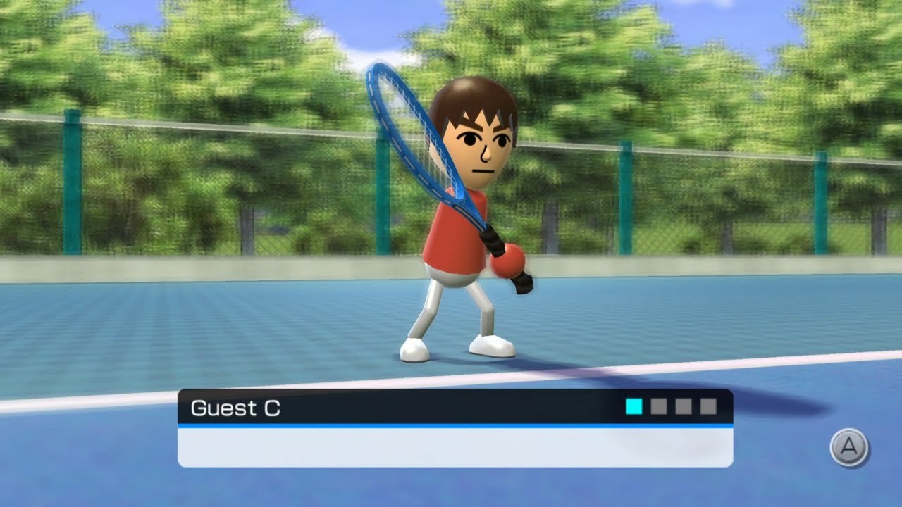 Guest C Almost gets a Platinum Medal - Wii Sports Tennis Returning Balls