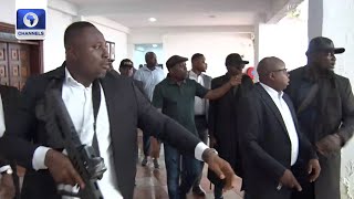 Gov Fubara Inspects Burnt Rivers Assembly Complex Amid Police Resistance