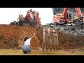 Build fish pond from an excavator  off grid living  build farm 2024