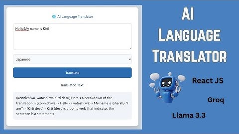 AI Language Translator App | React Js | Groq API