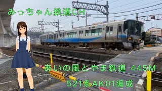 【撮影記録】あいの風とやま鉄道445M  521系AK01編成他