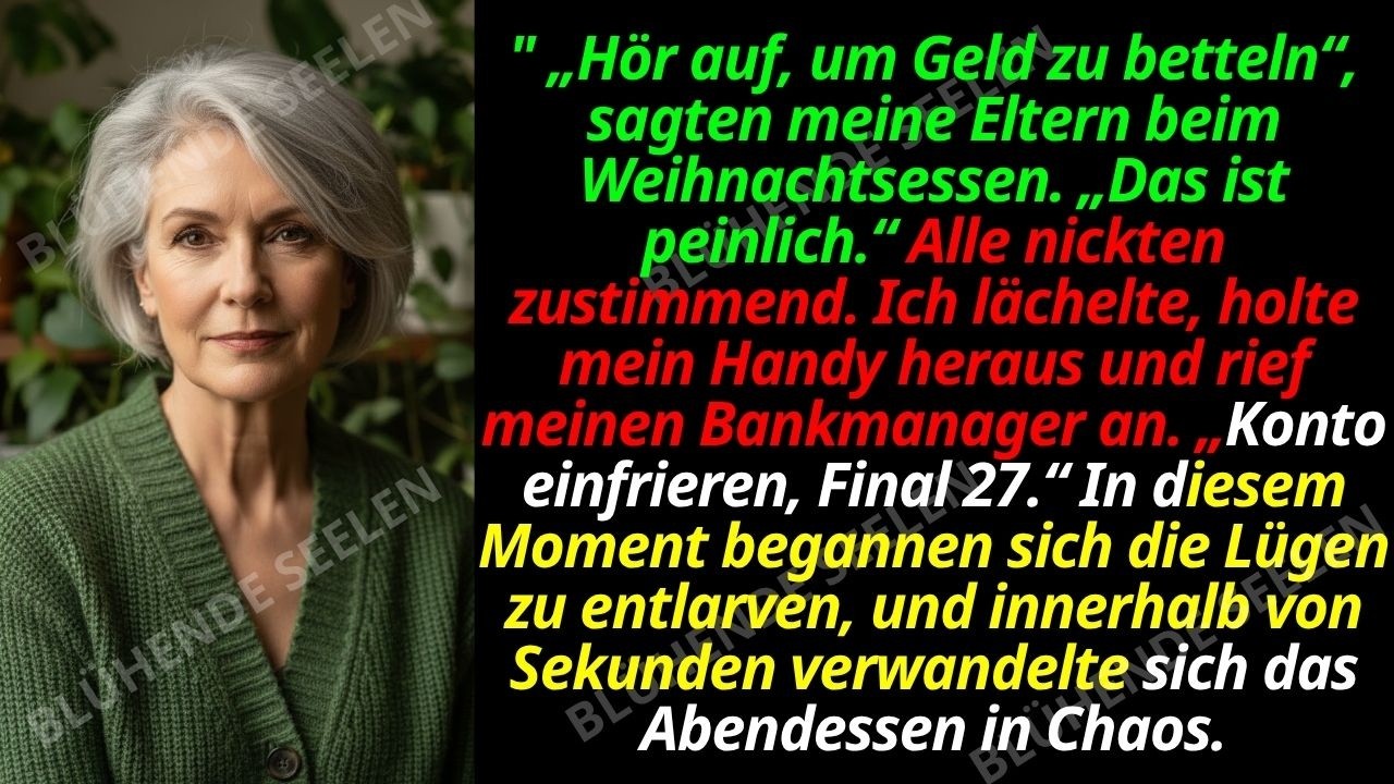 Meine Familie nannte mich nie, um zu fragen, wie es mir ging – sie riefen an, um nach meinem Kontostand zu fragen. Letztes Weihnachten, zwischen Rotkohl und Gänsebraten, verlangte mein Bruder...