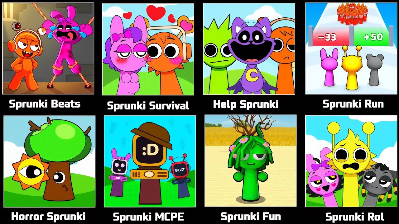 Spranky Survival,Spranky Music,Sprunky Run,Spranky MCPE,Sprunky Role,Sprunky Beats,Help Sprunky 