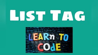 HTML [Lesson 9] How to use List tag ( In Hindi)