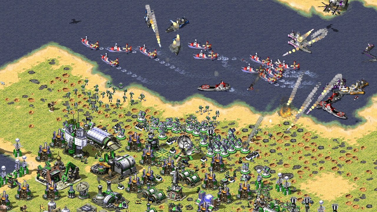 Red Alert 2 -- Team work -- Extra Hard Ai Mod -- 7 vs 1 - YouTube