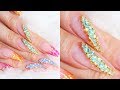 ♡ How to: Gelnails with Bright Glitter and Crystals