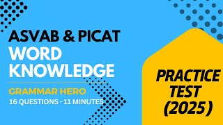 Word Knowledge Practice Test For The Asvab Picat With