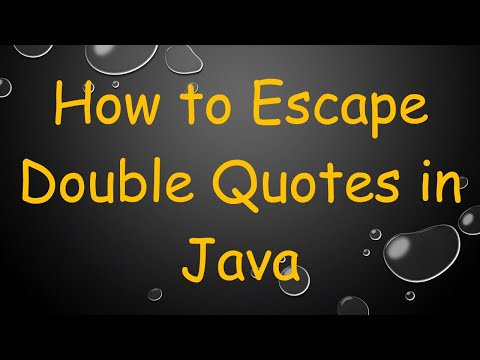 How to Escape Double Quotes in Java