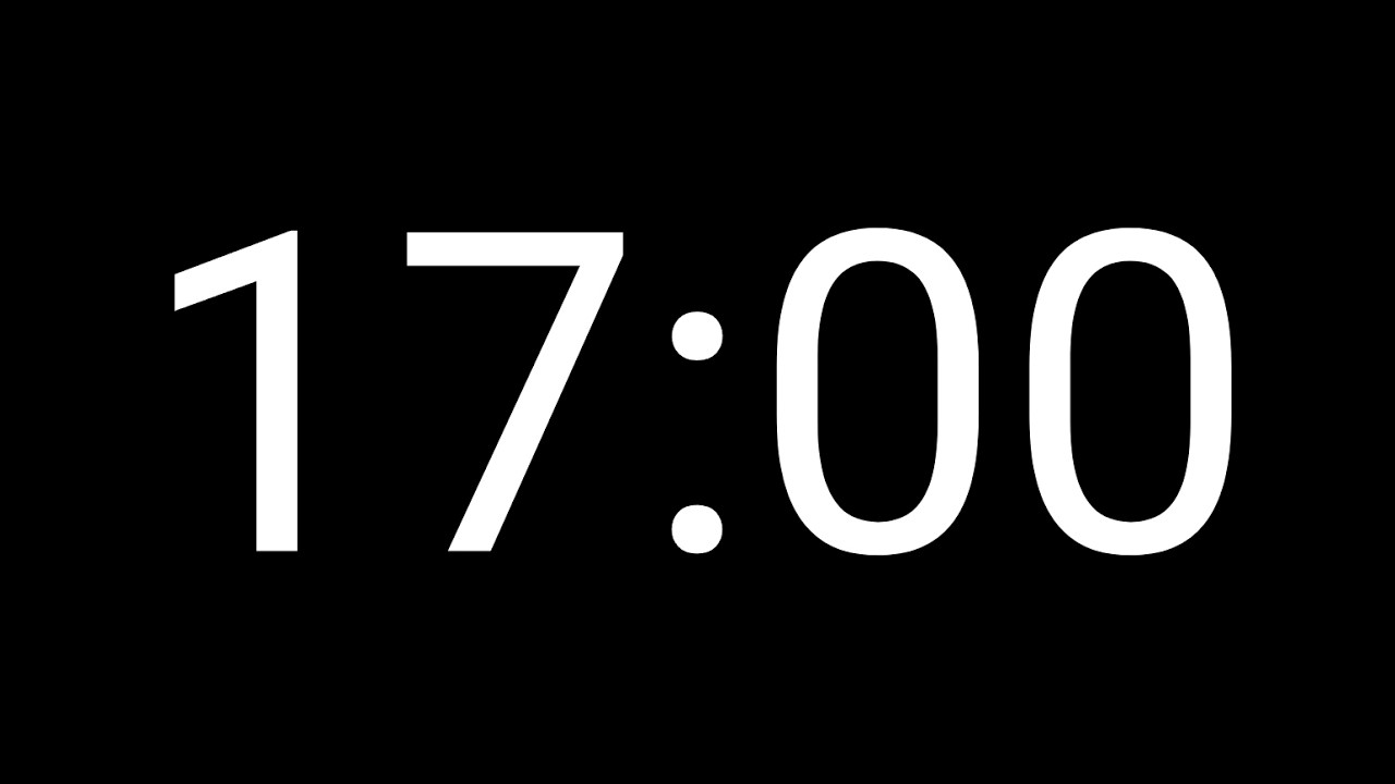 17 Minute Timer | Black Screen | No Music | 5 Second Alarm