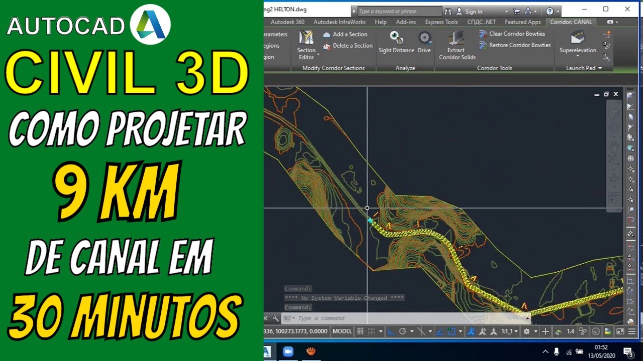 Como Projetar 9 KM de Canal em MEIA HORA no CIVIL 3D