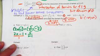 3.1 domain. combining functions. difference quotients