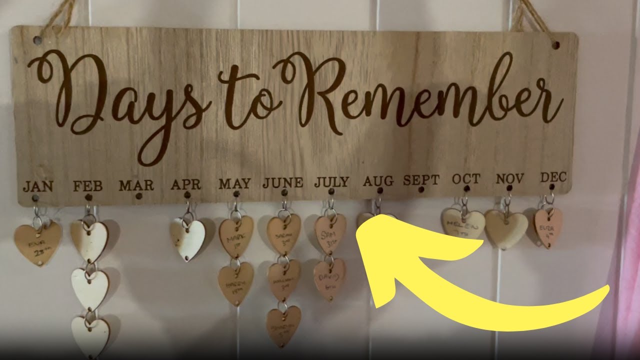 Family Birthday Board DIY Wooden Calendar Wall Hanging Birthday Reminder Plaque (review)