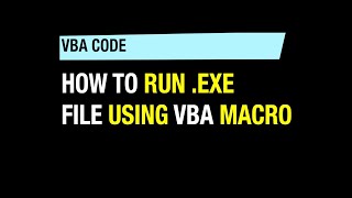 how to run .exe file using VBA Macro