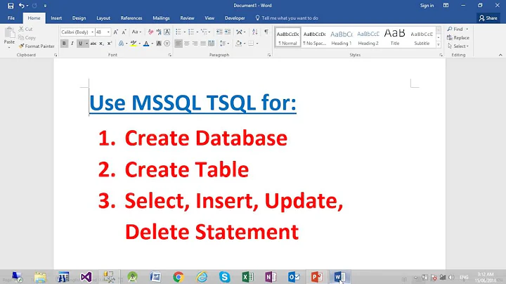 Select, Insert, Update, Delete In MSSQL Server By Using TSQL (Chinese Version)