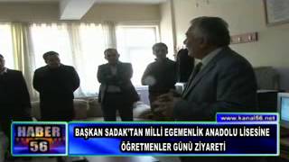 Başkan Sadaktan Mi̇lli̇ Egemenli̇k Anadolu Li̇sesi̇ne Öğretmenler Günü Zi̇yareti̇