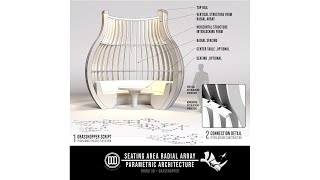 Interlocking Radial Structure with Seating + Table Grasshopper for Rhino Parametric Architecture