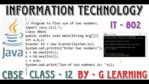 Java program for finding SUM of two numbers | CBSE | Class - 12 | IT - 802