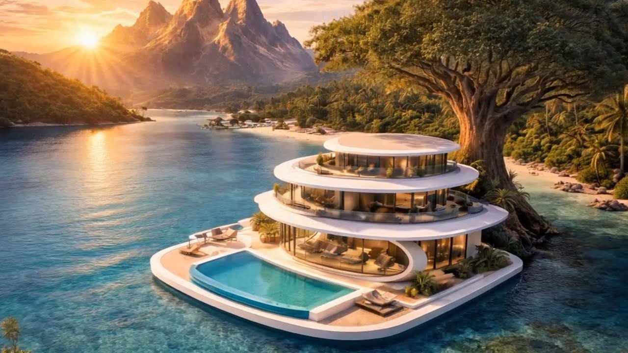 3 Hours of Smooth Jazz Instrumental Tropical Pool and Waterfall Ambiance for Relaxation