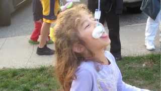 Eating Marshmallow From A String