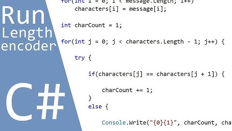 C# Run Length Encoding Algorithm with Source Code