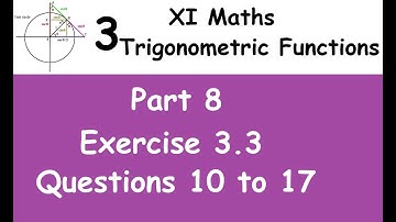 Kerala State 11th maths - Trigonometric Functions - Part 8 - Exercise 3.3