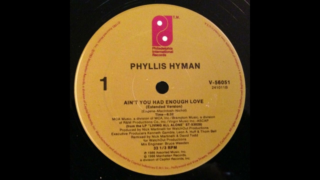 Phyllis Hyman – Ain't You Had Enough Love (Extended Version) - YouTube