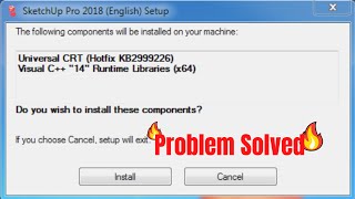 An error occurred while installing system components for sketchup pro(any) - fix error c++ 14