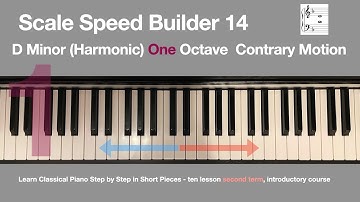 14.  D minor Harmonic 1 Octave Contrary Motion Scale Speed Builder