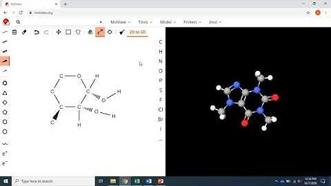 Building a glucose molecule using molview software.