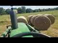Moving hay with john deere 4020