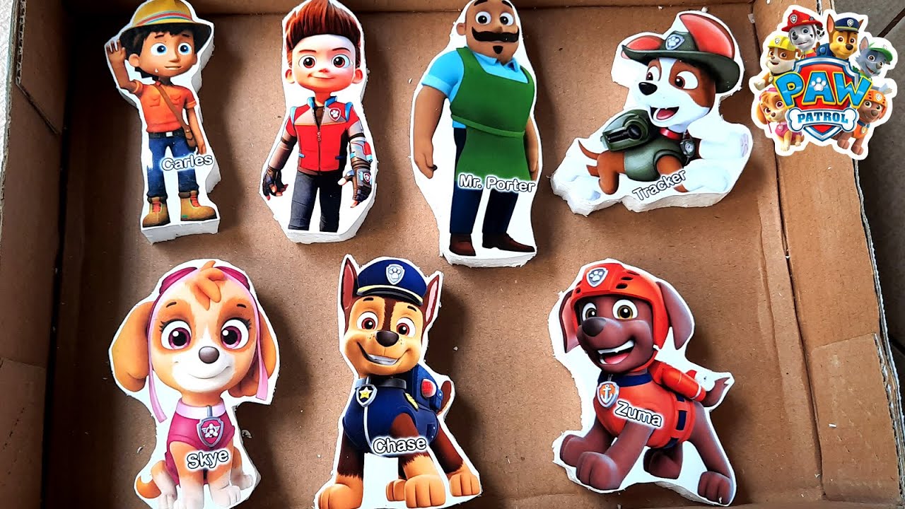 Satisfying ASMR Paw Patrol Marshall Rocky Rubble Skye Chase and Everest opening video 