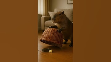 Capybara Sets a Trap for the Mouse! 🧀🐭 #capybara #カピバラさん #funnyanimals