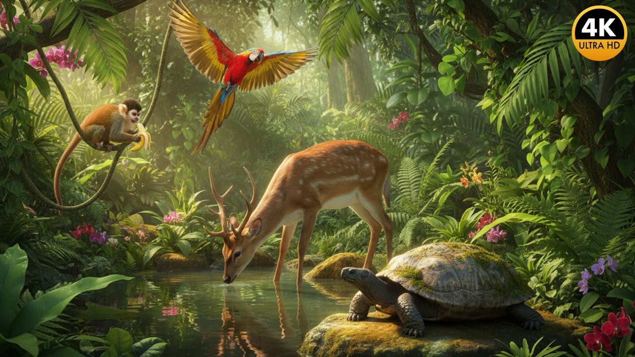 Wildlife Secret World🌿: Rare wild animals need to be preserved in natural forests Sound whole🦁🐦