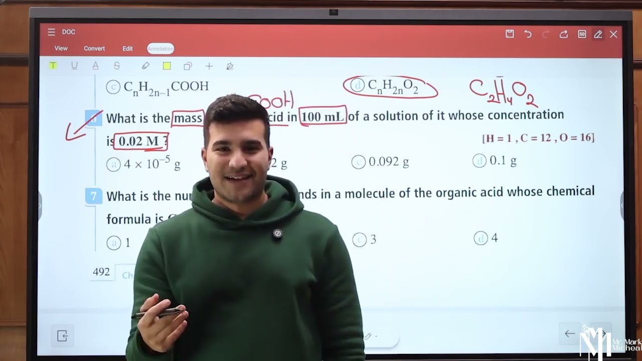 Chemistry | Senior 3 | HydroCarbons derivative | Lesson 11(Carboxylic acid) part1 | حل اسئلة المعاصر