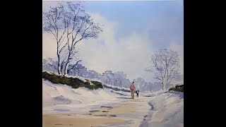 Paint a snow scene with Charlie for your Xmas cards!