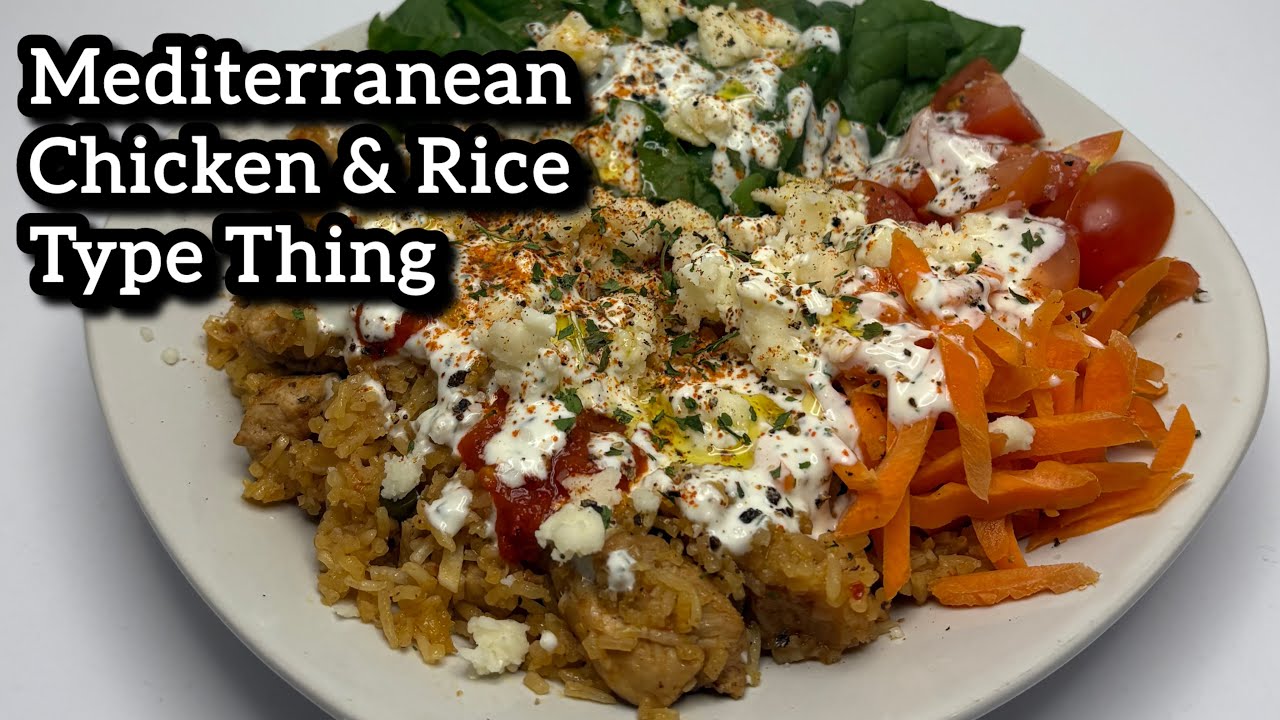 Mediterranean Chicken & Rice (One-Pan, Harissa & Lemon, and a Yogurt-Dill Sauce) 🍗 🍚 