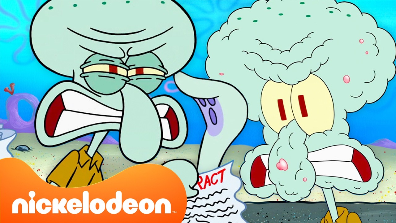 Bob Esponja | Lula Molusco surtando por 45 minutos! | Nickelodeon em Português