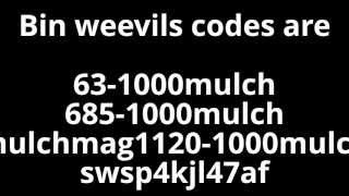 Binweevils codes and accounts