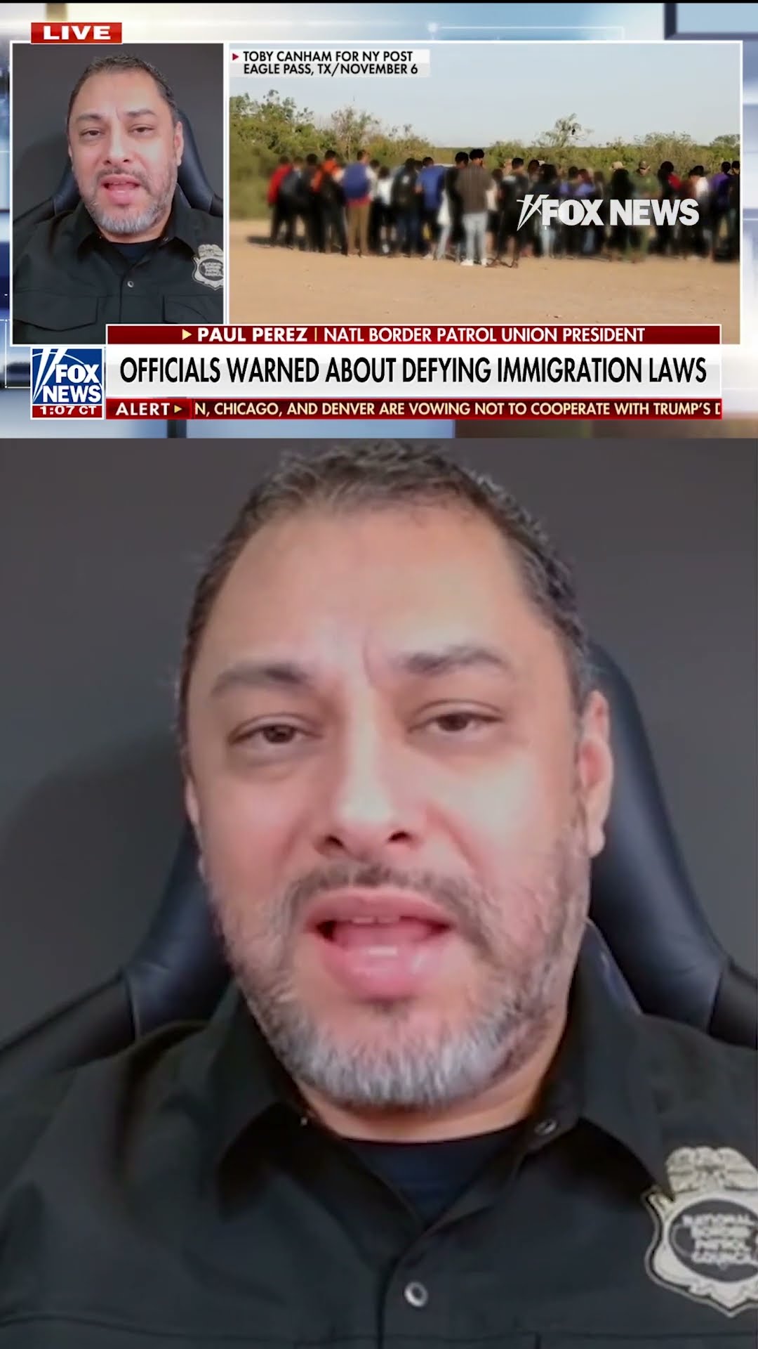 Border Patrol union president sends warning to sanctuary cities