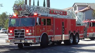 Long Beach Fire Dept. Truck 7 Responding x2