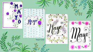 4 Ideas de PORTADAS para el mes de MAYO ❤️ Bullet Journal  🌟😍