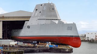 The Hypnotic Process of Launching US Most Advanced Stealth Ship Ever Made