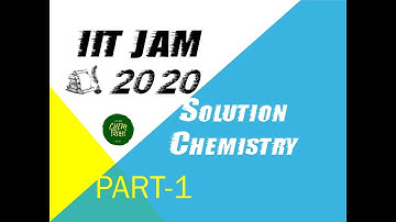 IIT JAM 2020 CHEMISTRY SOLUTION PART 1