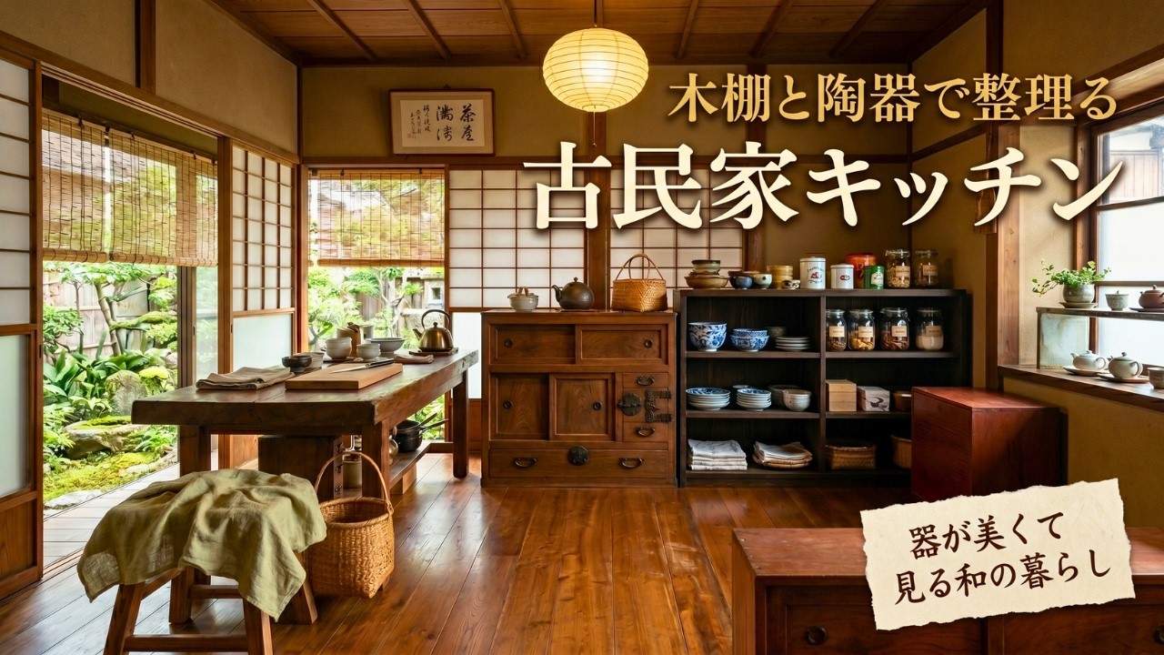 木の棚と陶器で整える古民家の台所｜器が美しく見える和の暮らし - YouTube