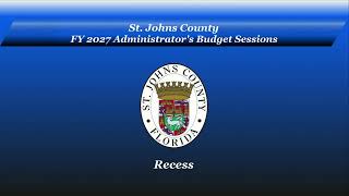 St. Johns County Budget Workshop Livestream