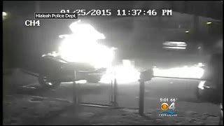 Caught On Camera: Arsonist Torches Hialeah Truck